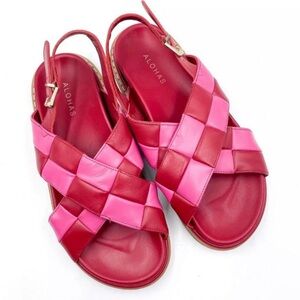 ALOHAS Women's Bold Red and Pink Sandals
